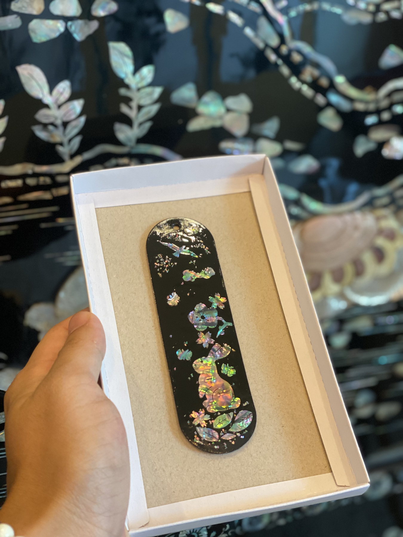 Bookmark — actual mother-of-pearl piece