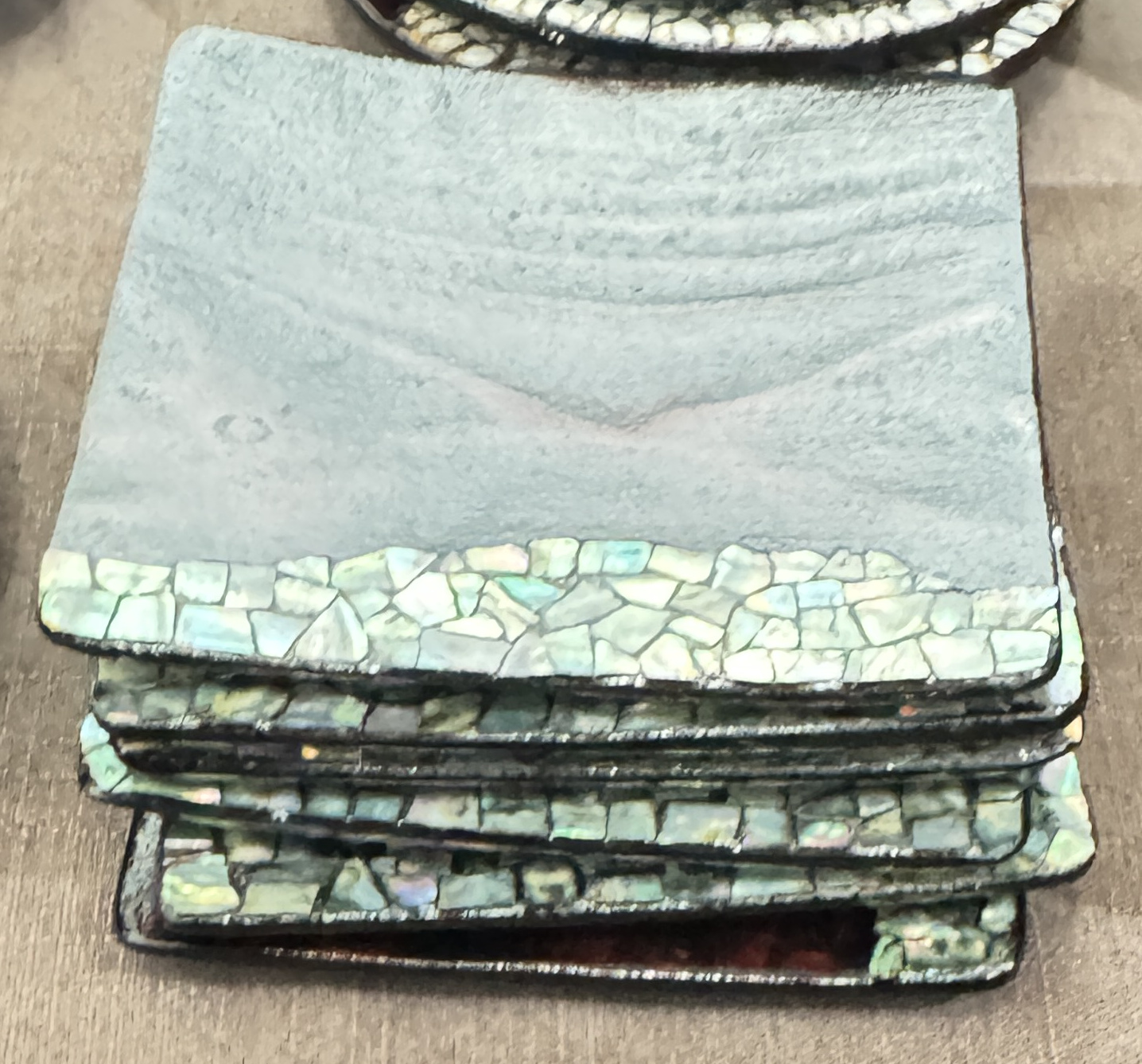Coaster — actual mother-of-pearl piece